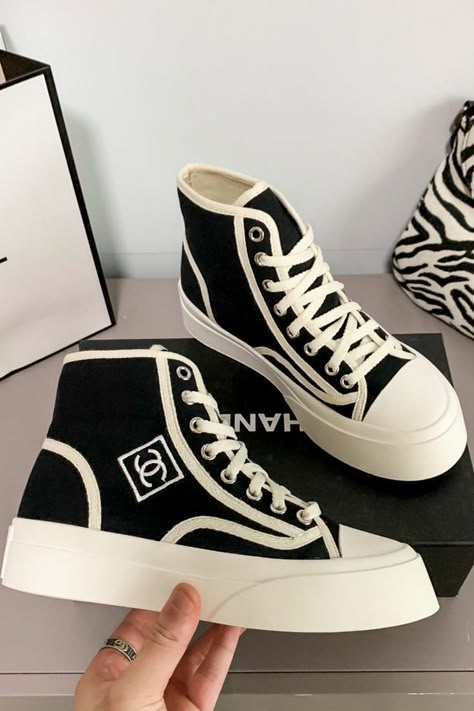 100% same original photos is from our own stock .Shipping in 7 days world Shipping directly from Dubai and China For order or other enquiry please contact me on WhatsApp +85246227129 or buy on our website. WEBSITE:www.luxurybuyshop.com Chanel Aesthetic Shoes, Chanel High Top Sneakers, White Chanel Shoes, Chanel Sneakers White, Chanel Shoes Sneakers & Athletic, Shoes Chanel, Dr Shoes, Cute Sneakers, Fancy Shoes