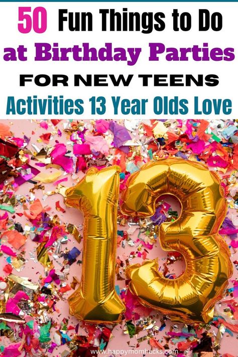 Plan an unforgettable birthday for your Teen with these 13-year-old Birthday Party ideas & activities. Fun things to do at birthday parties at home or in your area for girls & boys. You can use this list to help you plan a party your new teen and their friends will love. Girls 13th Birthday Ideas, Birthday Party Ideas Activities, 13th Birthday Ideas, Birthday Parties At Home, 13th Birthday Party Ideas For Girls, Party Ideas Activities, Teen Girl Birthday Party, Nature Birthday