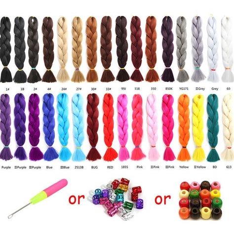 Hair Color Number Chart, Undercut Hair Designs, Color Braids, Trendy Braids, Afro Twist Braid, Kanekalon Jumbo Braid, Undercut Hair, Braiding Hair Colors, Braid Twist