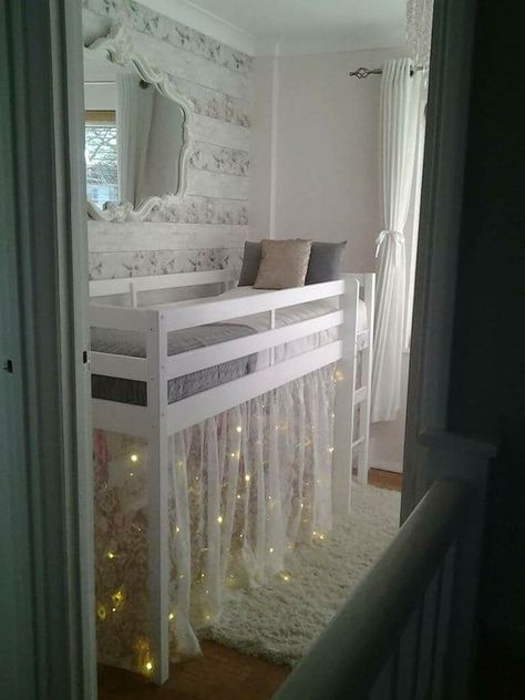 Bedroom Loft Ideas, Bed For Girls Room, Kids Room Curtains, Mid Sleeper, Bottom Bunk, Big Girl Bedrooms, Bunk Beds With Stairs, Kids Rooms Diy, Toddler Bedrooms