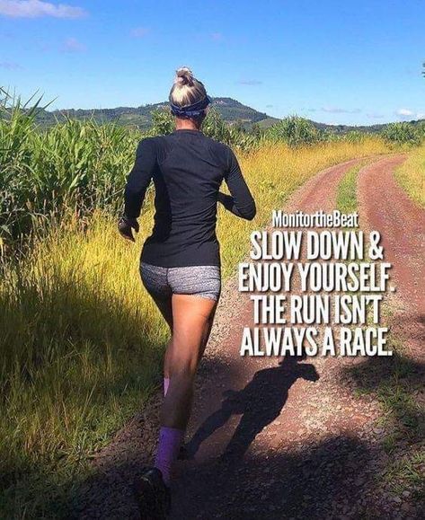 Slow down and enjoy yourself. The run isn't always a race. 90s Playlist, Running Motivation Quotes, 5k Training, Fit Girl Motivation, Running Quotes, Running Inspiration, Yoga For Flexibility, Athletic Hairstyles, Stay Happy