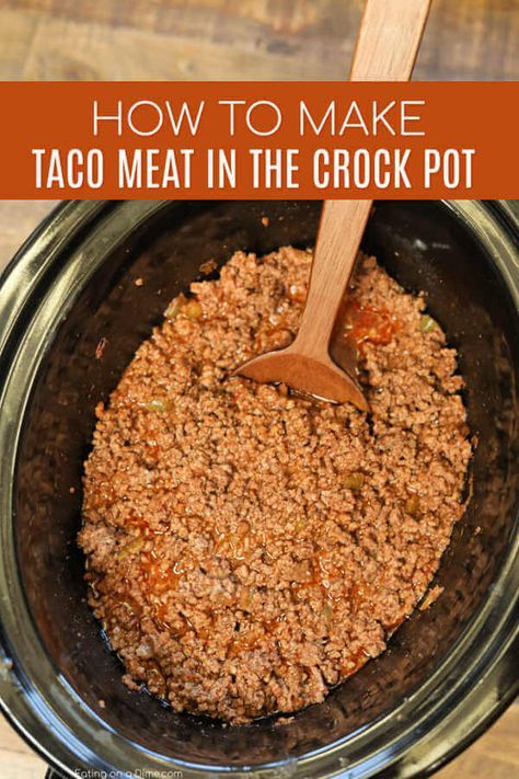 Learn how to make Crockpot Taco Meat Recipe for the best taco meat packed with flavor. Get dinner on the table quickly when you make taco meat in crock pot. Crock Pot Taco Meat, Crockpot Taco Meat, Best Taco Meat, Taco Meat Recipe, Crockpot Taco, Taco Meat Recipes, Crock Pot Tacos, How To Make Taco, Ground Beef Tacos