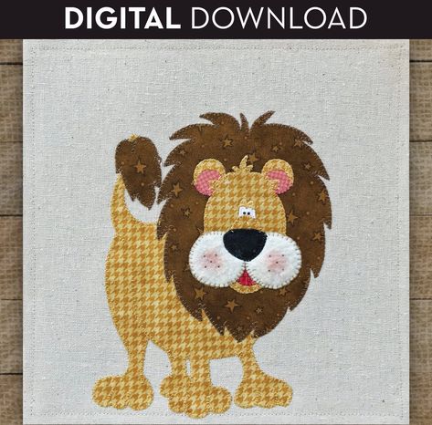 https://www.thewholecountrycaboodle.com/shop/Digital-Downloads/p/Lion---Download-x36430236.htm Lion Quilt, Quilt Design, Applique Patterns, Applique Quilts, Quilt Block, Pattern Books, Quilt Inspiration, Mice, Quilt Blocks