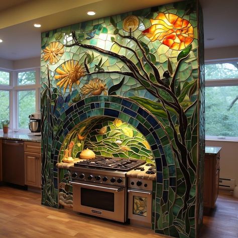 Forest Kitchen, Mosaic Kitchen, Dream House Rooms, Fantasy House, February 1, Dream House Interior, Dream Decor, Pretty House, Dream House Decor