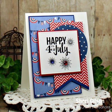 Stampin Up July 4th Cards, 4th Of July Handmade Cards, Fourth Of July Cards Handmade, 4th Of July Cards Ideas, 4th Of July Cards Handmade, July 4th Cards, 4th Of July Cards, Americana Summer, Patriotic Cards