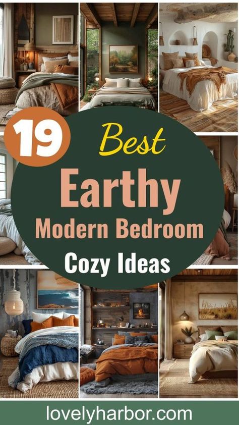 Earthy Home Aesthetic, Earth Tones Bedroom Decor, Earth Bedroom, Montana Bedroom, House Binder, Earthy Modern Bedroom, Work Bedroom, Fall Bed, Winter Hotel