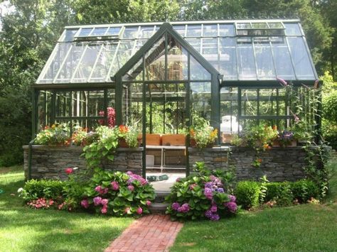 5 Steps to a DIY, Private Greenhouse - things you should consider when planning your greenhouse and ideas for creating your DIY greenhouse. Private Greenhouse, Serre Diy, Landscaping Border, Brick Pathway, Diy Greenhouse Plans, Landscape Yard, Greenhouse Shed, Home Greenhouse, Small Greenhouse