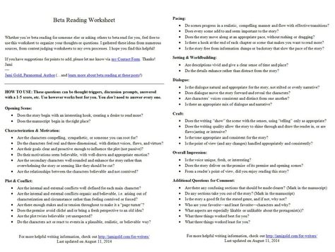 Screen shot of the two-page Beta Reading Worksheet Beta Female Traits, Questions For Beta Readers, Beta Reader Worksheet, Beta Hunter, Beta Reading, Beta Reader, Beta Tools, Reading Questions, Story Planning