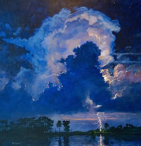 Lightning Art, Simple Oil Painting, Arte Peculiar, The Bayou, Fantasy Paintings, Classical Art, 판타지 아트, 영감을 주는 캐릭터, Pretty Art