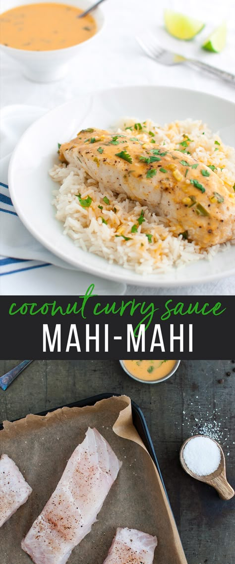 Coconut Mahi Mahi, Thai Coconut Sauce, Seafood Pie, Mahi Recipes, Mahi Mahi Recipes, Thai Coconut Curry, Coconut Curry Sauce, Healthy Weeknight Meals, Easy Fish Recipes