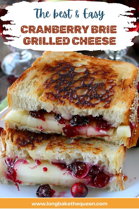 Cranberry Brie Grilled Cheese Brie Grilled Cheese Sandwich, Brie Grilled Cheese, Brie Sandwich, Cranberry Brie, Greek Lemon Chicken, Cranberry Cheese, Cooking For One, Cheese Sandwich, Grilled Cheese Sandwich