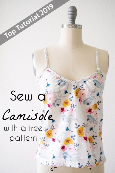 Top Tutorials 2019 Beach Sewing Projects, Sewing For Beginners Projects, Tank Top Tutorial, Modern Flapper, Sewing Patterns Tops, Top Pattern Sewing, Sewing Flowers, Tank Top Sewing Pattern, Tank Top Sewing