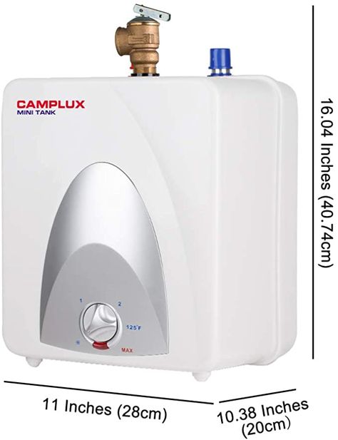 Camplux ME25 Mini Tank Electric Water Heater 2.5-Gallon with Cord Plug,1.5kW at 120 Volts - - Amazon.com Electric Water Heater, Relief Valve, Shelf Wall, Water Heating, Installation Manual, Hot Water Heater, Under Sink, Water Temperature, Ergonomic Mouse