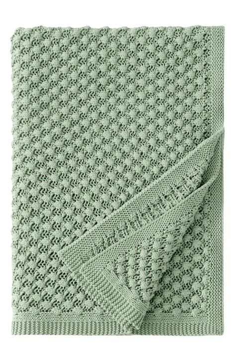 Peri Home Crochet Knit Cotton Throw Blanket | Nordstrom Room Wishlist, Home Crochet, Crochet Style, Knitted Blanket, Cotton Throw Blanket, Green Bedding, Cooling Blanket, Modern Scandinavian, Cotton Throw