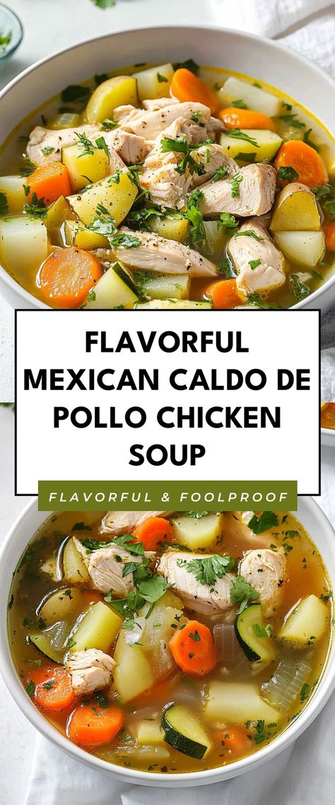 Image for Flavorful Mexican Caldo de Pollo Chicken Soup Chicken Noodle Soup Mexican, Pork Caldo Soup Recipes, South American Soup Recipes, Chicken Caldo Recipe, Chicken Caldo Mexican Recipe, Soup For When Your Sick, Mexican Caldo, Chicken Caldo, Caldo Recipe