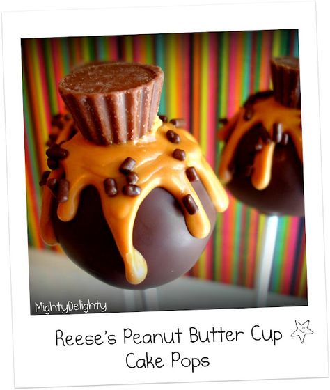 Reese’s Peanut Butter Cake Pops · Edible Crafts | CraftGossip.com Peanut Butter Cake Pops, Reese Peanut Butter Cake, Reeses Cake, Reese's Peanut Butter Cup, Edible Crafts, Peanut Butter Cake, Cake Pop Recipe, Peanut Butter Cup, Reeses Peanut Butter Cups