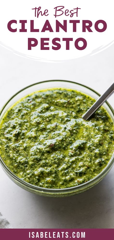 Cilantro Recipes Pasta, Cilantro Paste Recipes, Cilantro Pesto Recipe, What To Make With Cilantro, Cilantro Meals, Cilantro Uses, Recipes With Cilantro, Cilantro Paste, Pasta Al Cilantro