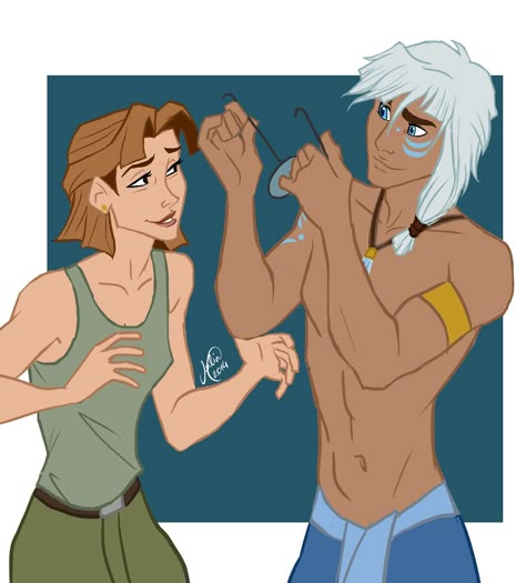 Milo And Kida Atlantis Fanart, Milo And Kida Fanart, Milo Atlantis Fanart, Kida Atlantis Fanart, Milo And Kida Atlantis, Kida Fanart, Milo Atlantis, Genderbent Disney, Disney Gender Swap