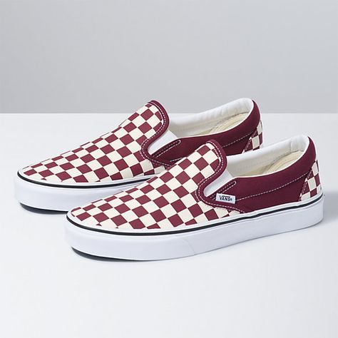 Vans Shoes Outfit, Vans Checkerboard Slip On, Vans Slip Ons, Vans Original, Vans Checkerboard, Vans Store, Vans Red, Shoes Vans, Shoes Outfit