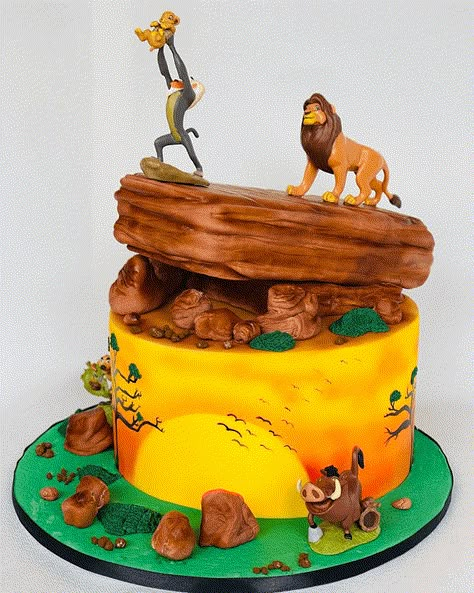 Lion King Cake Design Images (Lion King Birthday Cake Ideas) Simba Theme Birthday Cake, The Lion King Cake Ideas, The Lion King Birthday Cake, Lion King Birthday Cake Ideas, Lion King First Birthday Cake, Lion King 1st Birthday Cake, Diy Lion King Cake, Lion King Birthday Party Ideas Cake, Simba Cake Ideas