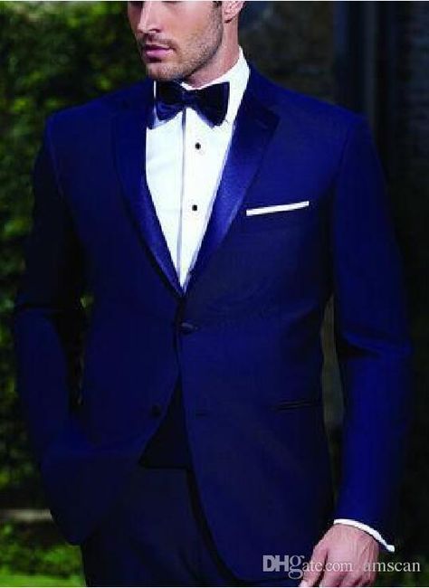 Mens Suits Slim Fit Peaked Lapel Royal Blue Wedding Tuxedos For Groom 2018 Groomsmen Suits Two Buttons Men Suit Jacket Pants Black And White Attire For Men Black And White Suit For Men From Amscan, $58.8| Dhgate.Com Black Tuxedo Shirt, Blue Tuxedo Wedding, Blue Groomsmen Suits, Groom Tuxedo Wedding, Blue Groom, Blue Groomsmen, Tuxedo Wedding Suit, Groomsmen Tuxedos, Blue Tuxedo