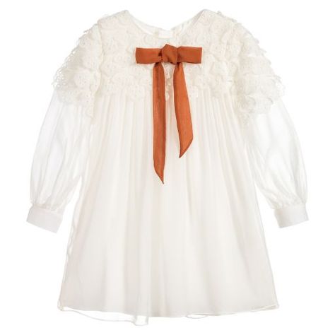 Chloe Kids, Ivory Silk, Baby Dresses, Crepe Dress, Silk Crepe, Girl Clothes, Baby Dress, The Collection, Childrens Clothes