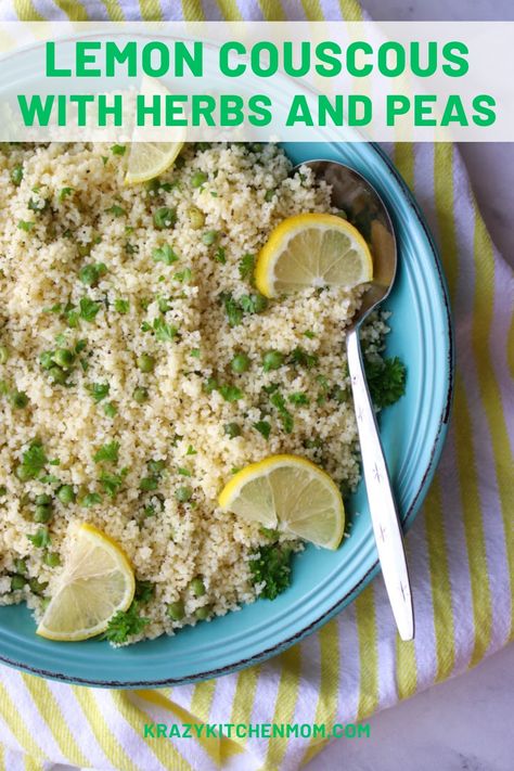 Lemon Couscous, Making Couscous, Lemon Cream Sauce, Lemon Cream Sauces, Berry Sauce, Couscous Recipes, Blueberry Sauce, Pea Recipes, Cous Cous