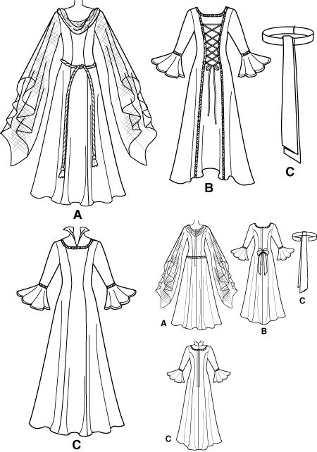 Simplicity Lord of the rings inspired 9891 Arwen Dress, Medieval Dress Pattern, Gown Sewing Pattern, Simplicity Patterns Dresses, Simplicity Dress, Costume Sewing Patterns, Fairy Makeup, Medieval Costume, Sew Easy