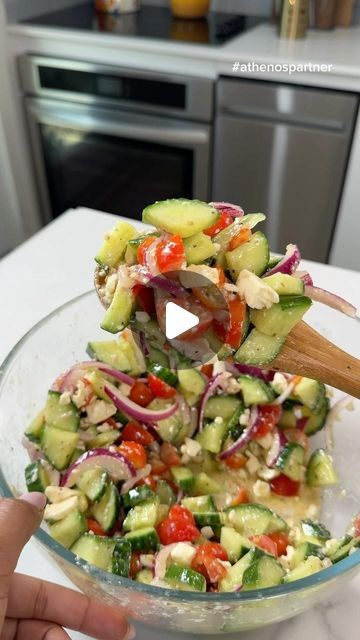 Toni Chapman on Instagram: "✨This creamy cucumber and feta cheese salad is absolutely perfect. #athenospartner  If you’re looking for a salad recipe that’s your go-to time and time again- this is it. I love using @Athenosfeta because it adds a kick to the salad making it super special, oh, and the creaminess? This is always in my weekly rotation and the full recipe is on my blog! #foodneedsfeta #athenosfeta

Find Athenos feta crumbles at your local grocer." Recipes With Feta Crumbles, Feta Cheese Recipes Salad, Toni Chapman, Greek Salad Wrap, Cold Sides, Feta Crumbles, Cabbage Recipes Healthy, Salad Making, Cold Salad Recipes