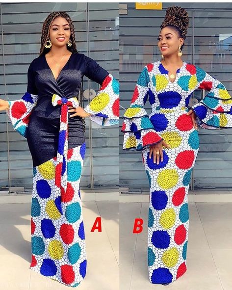 Ankara Styles For Women, Trendy Ankara Styles, African Fabric Dress, Long African Dresses, African Dresses For Kids, African Fashion Skirts, African Wear Dresses, African Maxi Dresses, African Lace Dresses