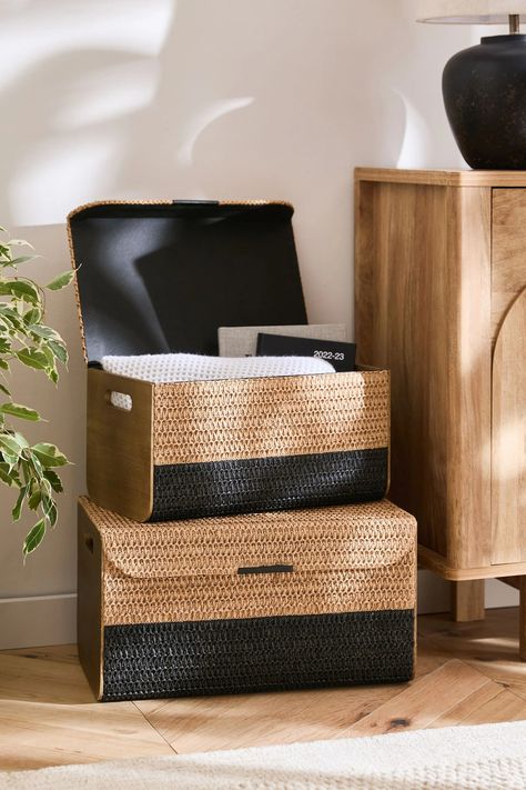 Buy Natural Bronx Storage Trunks Set Of 2 from the Next UK online shop Storage Book Box, Abaya Packaging, Gym Cabinet, Storage Box Design, Wood Panel Siding, Living Room Toy Storage, Slots Decoration, Japanese Storage, Pinterest Uk