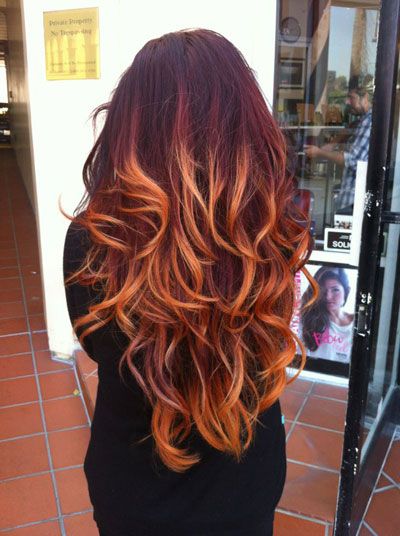 Flaming Red Ombre: The How To via Modern Salon Auburn Ombre Hair, Hair Color Red Ombre, Best Ombre Hair, Red Ombre Hair, Brown Ombre Hair, Ombré Hair, Arm Tattoos, Hair And Beauty, Ombre Hair Color