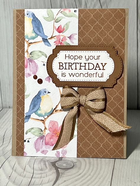 Birthday card using the Stampin' Up! Flight & Airy Designer Series Paper Stampin Up Flight And Airy Dsp Cards, Stampin Up Easter Cards 2023, Stampin Up Flight And Airy Dsp, Stampin Up Cards Newest 2024-2025, Framed Cards, Wild Ferns, Paper Birthday Cards, Stampin Up Birthday Cards, Tool Tips