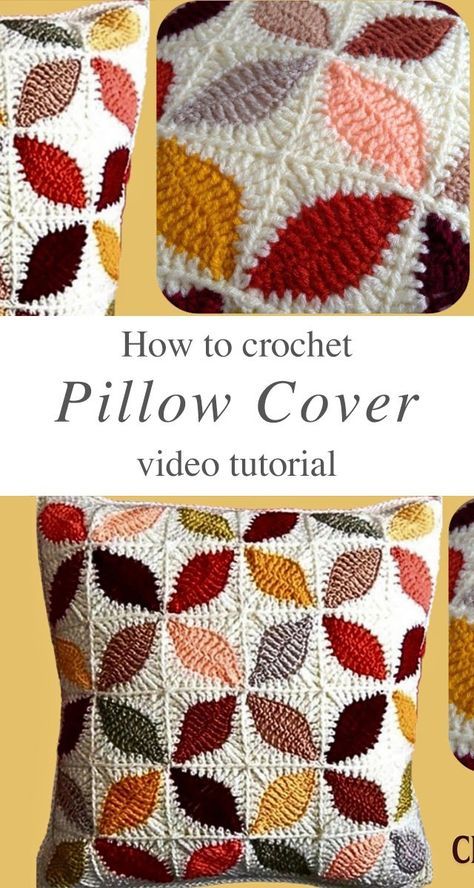 Crochet Pillow Cover: A Stunning Home Decor - CrochetBeja Cushion Covers Crochet, Crocheted Cushion Covers, Crochet Projects Home Decor, Crochet Patterns For Pillows, Crochet Pillow Cover Pattern Free Granny Squares, Tunisian Crochet Pillow Cover, Crochet Couch Pillows, Daisy Pillow Pattern, Crochet Pillow Case Edging