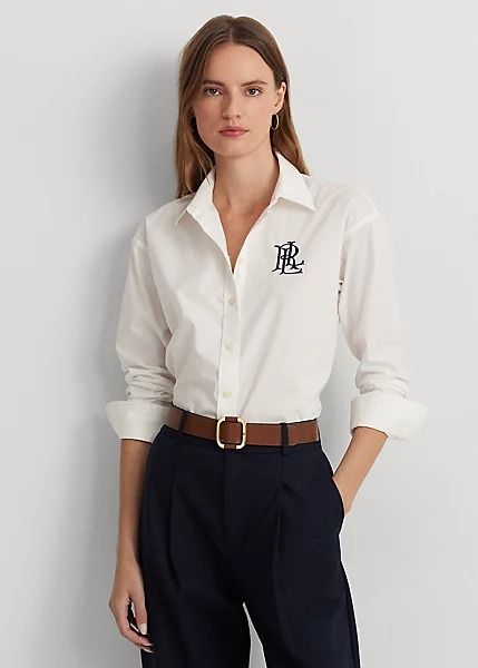 Relaxed Fit Stretch Cotton Shirt Ralph Lauren Womens Clothing, White Long Sleeve Shirt, Ralph Lauren Women, Cotton Long Sleeve Shirt, Lauren White, Womens Long Sleeve Shirts, Ralph Lauren Womens, Button Front Shirt, Ralph Lauren Shirt