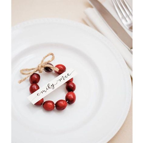 10 DIY Christmas Place Cards for Your Holiday Table - PureWow Winter Place Cards, Holiday Name Place Cards, Christmas Place Card Ideas, Christmas Place Settings Diy Name Cards, Diy Christmas Place Cards, Christmas Name Place Ideas, Christmas Place Settings Diy, Christmas Place Cards Diy, Christmas Table Name Cards