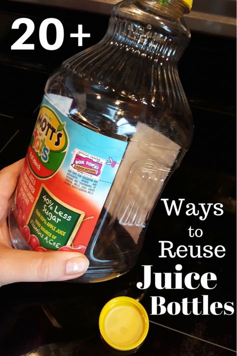 Reusing Plastic Bottles, Orange Juice Bottle Craft, Reuse Juice Bottles, Vitamin Bottles Repurpose, Plastic Juice Bottles, Laundry Bottle Crafts, Plastic Jugs Upcycle Diy Ideas, Good 2 Grow Juice Tops Reuse, Upcycle Plastic Bottles