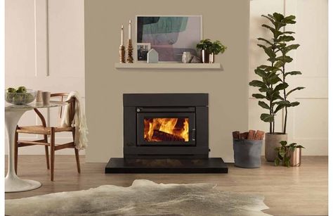 Saxon Blackwood Inbuilt Wood Fireplace - Hawkesbury Heating Inbuilt Wood Fireplace, Inbuilt Fireplace, Wood Heaters, Wood Heater, Furniture Wood, Wood Fireplace, Fireplace Makeover, Brick Fireplace, Bbq Accessories