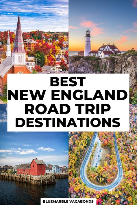 Planning a New England Road Trip in the USA? Whether you're going on a summer, winter or fall trip to New England, make sure to add these stunning destinations to your New England Itinerary. Here you'll find the prettiest places in all 6 states and a bunch of things to do in New England! I New England destinations I New England travel I New England fall foliage I #USAtravel #newengland New England Itinerary, England Itinerary, England Road Trip, Boston Trip, New England Road Trip, East Coast Road Trip, Trip Destinations, Winter Road, New England States