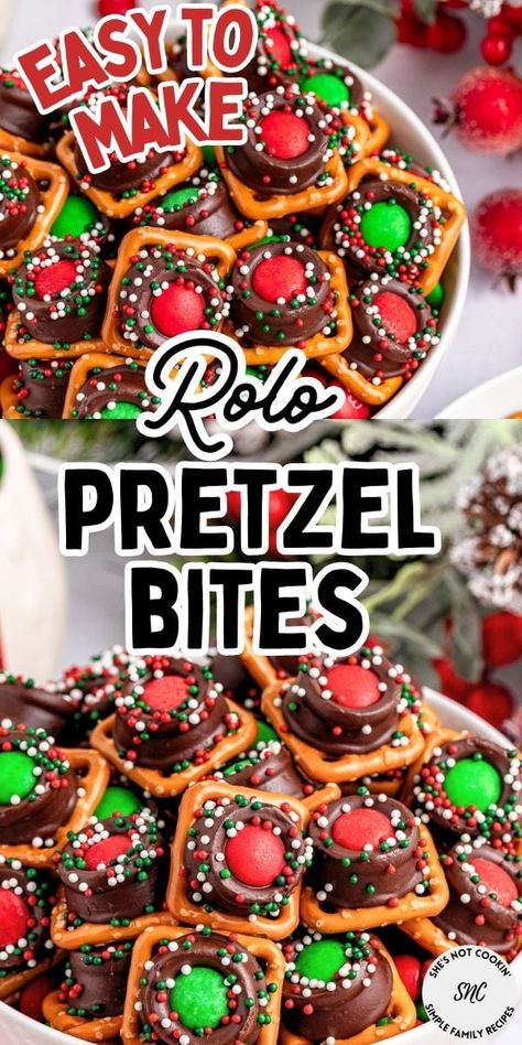 Dessert Pretzels, Paula Deen Pumpkin Bars, Rolo Pretzel Bites, Easy Pumpkin Bars, Rolo Pretzel, Rolo Pretzels, Christmas Pretzels, Gifts For Teenage Girls, Pretzel Treats