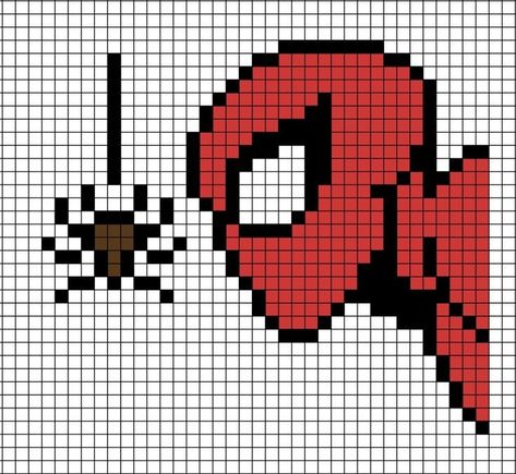 🕸🕷❤🖤❤ Spiderman Graph Paper, Graphing Paper Art, Pixel Art Easy Ideas, Graph Art Pattern, Minecraft Drawings Pixel, Graphing Paper Drawings, Graph Paper Drawings Easy, Pixel Drawing Easy, Grid Paper Drawings