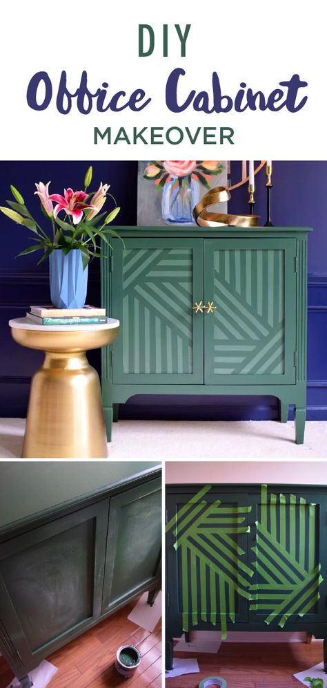 Art Deco Furniture Makeover, Furniture Color Ideas, Modern Painted Furniture, Mid Century Modern Furniture Makeover, Diy Cabinet Makeover, Art Deco Diy, Office Furniture Makeover, Retro Furniture Makeover, Diy Painted Furniture