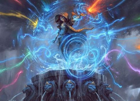 Battle Mage, Mtg Art, Super Powers Art, Magic Design, Dungeons And Dragons Characters, Fantasy Paintings, Fantasy Aesthetic, High Fantasy, Magic Art