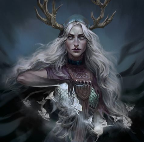 ArtStation - Erynvel Ammoneth Story Concepts, Dnd Druid, Art Study, Fantasy Portraits, Commissioned Artwork, Rose Family, Oc Ideas, Night Art, Realistic Art