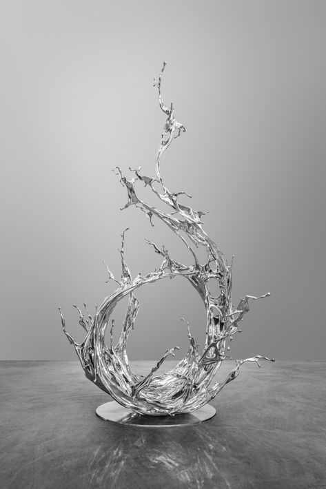 Zheng Lu Water in Dripping-Winter rain - 淋漓-冬雨, 2019 Stainless Steel. 118 x 122 x 195 cm 46 1/2 x 48 x 76 3/4 in Water Inspired Decor, Rain Sculpture, Plastic Sculpture, Mini Gallery, Water Jewelry, Water Sculpture, Traditional Sculptures, Nature Paper, Sculpture Techniques