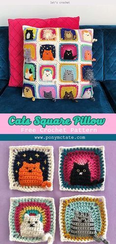 Beginner Haken, Kat Haken, Pillow Crochet, Confection Au Crochet, Pola Amigurumi, Crochet Braid, Crochet Square Patterns, Blanket Patterns, Fun Crochet Projects