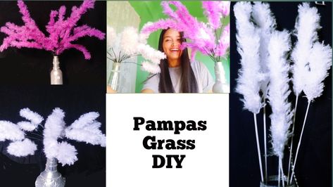 Diy With Yarn, Pampas Grass Diy, Home Decoration Diy, Pampas Grass Decor, Diy Youtube, Decoration Diy, Simple Diy, Pampas Grass, Home Decoration