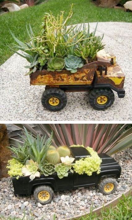 Garden Diy Decoration Ideas, Upcycled Planter, Succulent Garden Design, Cactus Y Suculentas, Garden Care, Bed Ideas, Truck Driver, Truck Bed, Succulents Garden