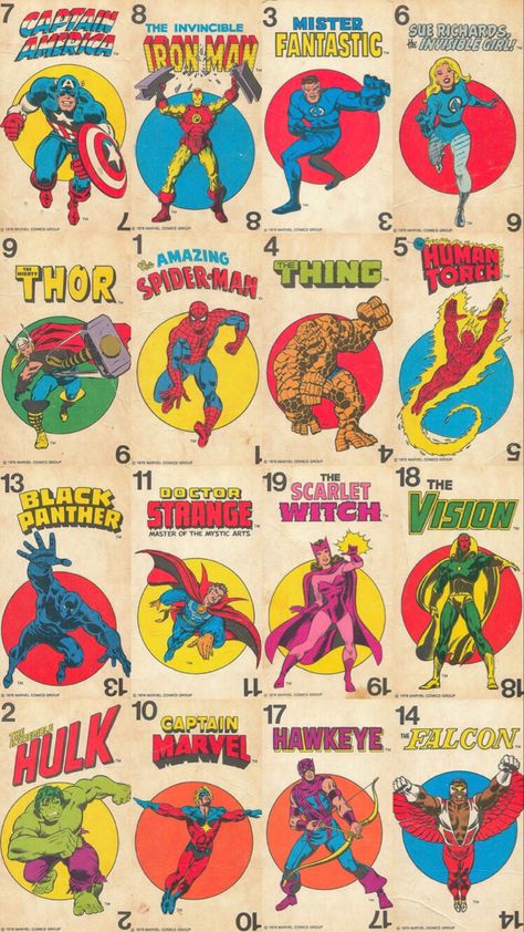 Avengers Comics Vintage, Marvel Avengers Comics Art, Comic Marvel Characters, Retro Comic Characters, Vintage Comics Superhero, 90s Superheroes, 70s Superhero, Vintage Comics Wallpaper, 80s Superhero