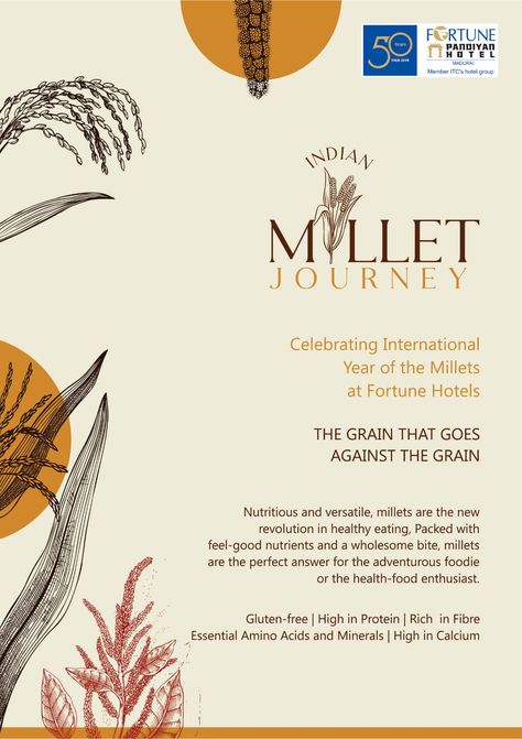 Millets Poster Making Ideas, Millets Poster, Millet Benefits, Itc Hotels, Contest Poster, Digital Graphics Art, Holiday Homework, Millet Recipes, Cooking Contest